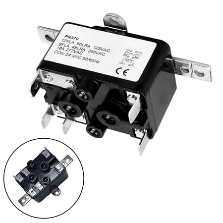 TeeRees 1Pcs Pr370 24V Ac Fan Relay Spdt 24Vac 50-60Hz Hvac Cooling for Fan Control