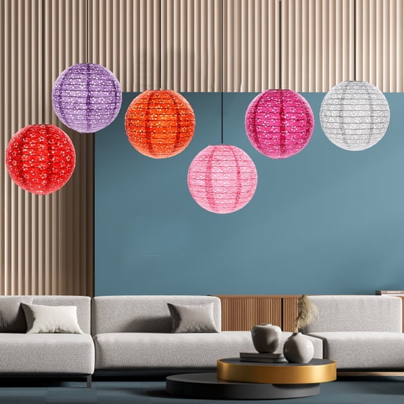 Hollow Paper Lanterns for Hanging | Traditional Folk Craft Decor | Intricate Cut-Out Design for Weddings & Parties | Set of 1