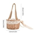 thumbnail image 3 of Cqxid Home Textile Storage Under $10 Woven Storage Basket With Handle And Ribbon Wedding Flower Girl Baskets Wicker Rattan Flower Basket For Home Garden Decor, 3 of 9