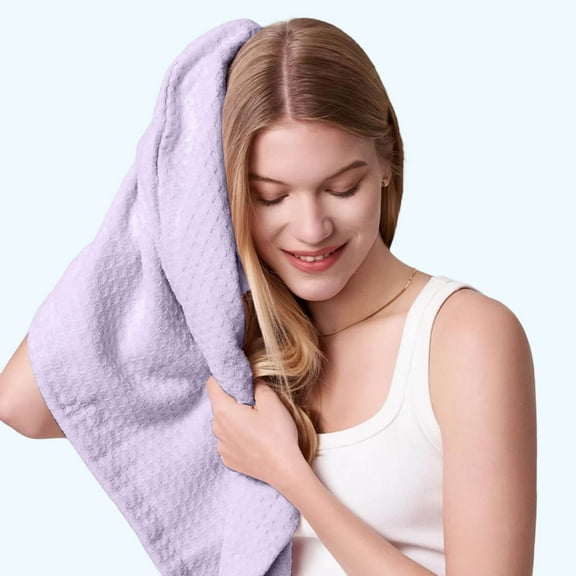 AQUIS Waffle Drying Towel - Polyester Hair-Drying, Ultra-Absorbent, Anti Frizz, Hair Damage Protection for Straight and Curly Hair ,Purple,1PC