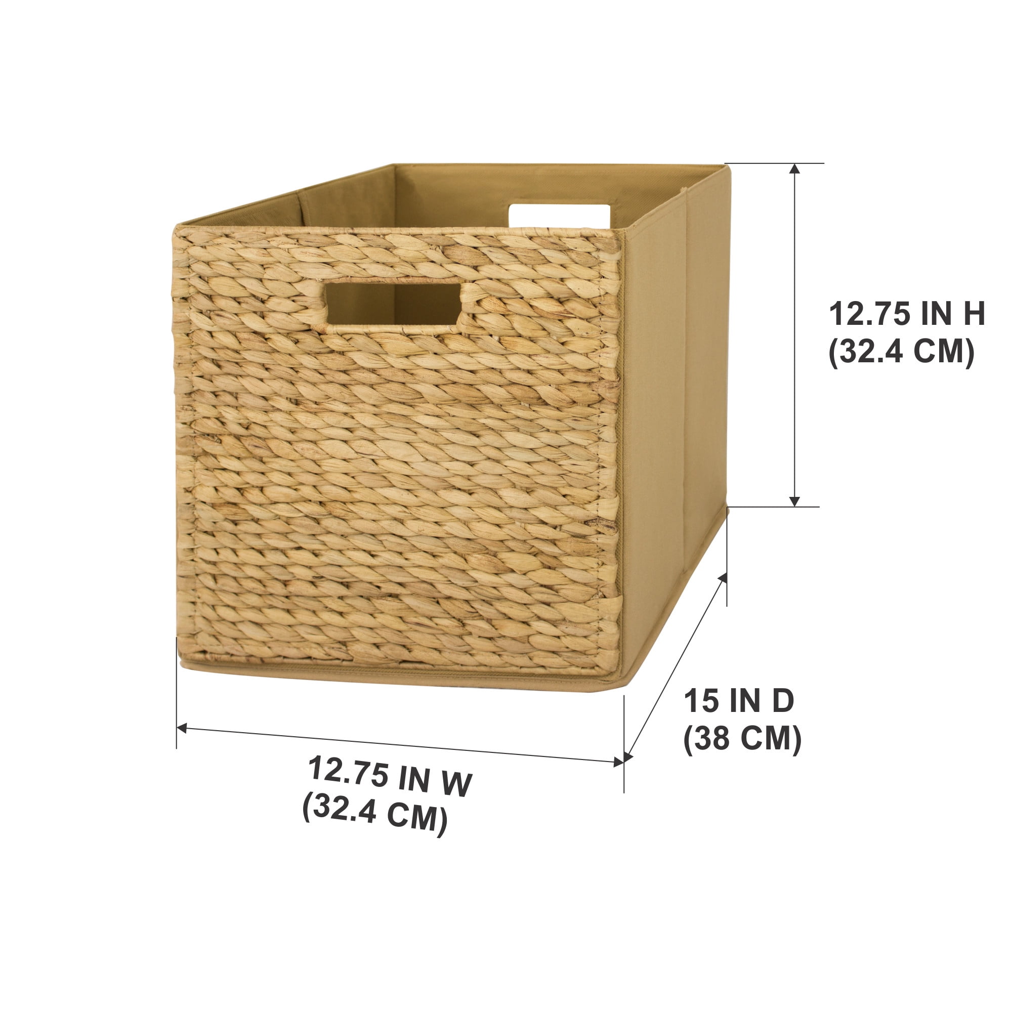 Better Homes & Gardens Fabric Cube Storage Bins (12.75" x 12.75"), Natural, 2 Pack