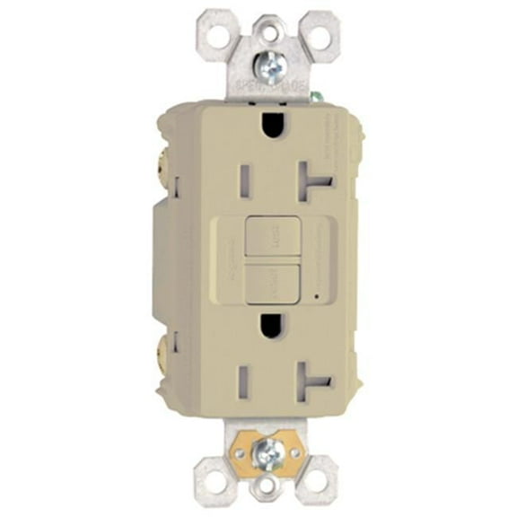2097TRLACC4 20A Duplex Self Testing Tamper Resistant GFCI Receptacle, Light Almond