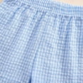 thumbnail image 5 of UAYOTSE Toddler Boy Girl Plaid Shorts Casual Summer Gingham Shorts Elastic Waist Beach Shorts Bottoms Boxers Streetwear(2-3 Years,Sky Blue), 5 of 9