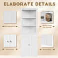 thumbnail image 5 of Homall Corner Cabinet Freestanding Corner Shelf with 2 Doors and 3 Shelves, Tall Corner Storage Cabinet for Bathroom, Living Room, Kitchen, White, 5 of 8