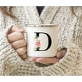 thumbnail image 3 of Koyal Wholesale Stainless Steel Campfire Coffee Mug, Blush Floral Monogram, Letter D, 3 of 5