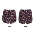 thumbnail image 6 of Uemuo Dancing Skeletons Floral Garden Pattern Women's Athletic Shorts High Waisted Running Shorts with Liner Pockets Gym Elastic Workout Shorts-, 6 of 9