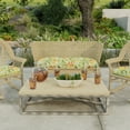 thumbnail image 2 of Jordan Manufacturing 44" x 18" Luau Breeze Green Tropical Rectangular Tufted Contoured Outdoor Wicker Settee Bench Cushion, 2 of 12