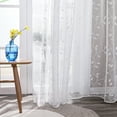 thumbnail image 7 of Deconovo Floral White Sheer Curtains with Leaves Pattern, Embroidered Curtains for Sliding Glass Door - 2 Panels, Each 52x96 in, White, 7 of 7
