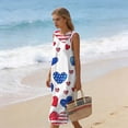 thumbnail image 4 of Fewfanhot Women's 4th of July 250th Anniversary American Flag Print Midi Dress, Crew Neck Sleeveless Patriotic Loose Fit Sundress with Pockets, Casual Summer Tank Dress, 4 of 9