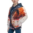 thumbnail image 2 of Sikiie Sunset Ocean Watercolor Dolphin Youth Hoodie Sweatshirt Pullover Hooded Classic Casual Essentials Hoodiefor Boys Girls Kids -X-Large, 2 of 6