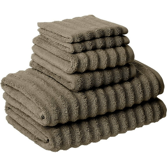 Modern Threads Luxury 100% Cotton 6-pc Wavy Towel Set, Taupe