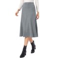 thumbnail image 4 of INSPIRE CHIC Women's High Waist Skirt Herringbone Knit Pattern Midi Skirt S Grey, 4 of 6