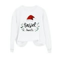 thumbnail image 5 of Ounisa Women Christmas Fleece Sweaters Long Sleeve Crewneck Blouse Pullover Christmas Hat Graphic Sweatshirts Holiday Graphic Shirts, 5 of 6