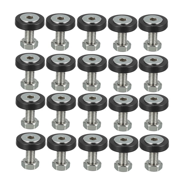 20uds Motocicleta Negro Guardabarros Parachoques Arandela Perno Tuerca Kit Sujetador