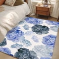 thumbnail image 4 of Blue Ombre Spring Floral Area Rugs 4'x6', Washable Small Throw Rugs for Office Bathroom, Summer Botanical Flowers Indoor Outdoor Rug Non-Slip Low Pile Carpet Runner Reversible Floor Mats, 4 of 8