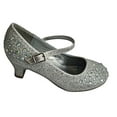 thumbnail image 3 of Lucky Top Apple5K Girls Sparkling Mary Jane Rhinestone Glitter Dress Pumps SILVER 4, 3 of 4