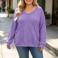 thumbnail image 5 of Enjoytime Plus Size Tops for Women Trendy Knit V-Neck Long Sleeve Shirts Loose Casual Fashion Fall Clothes 2026, 5 of 6