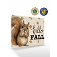 thumbnail image 2 of Fall Thanksgiving Canvas Print Wall Art Framed Canvas Art Wall Decor Day Squirrel Pumpkin Fall Leaves Pictures Painting Morden Artwork for Living Room Bedroom, Ready to Hang - 16"x20", 2 of 6