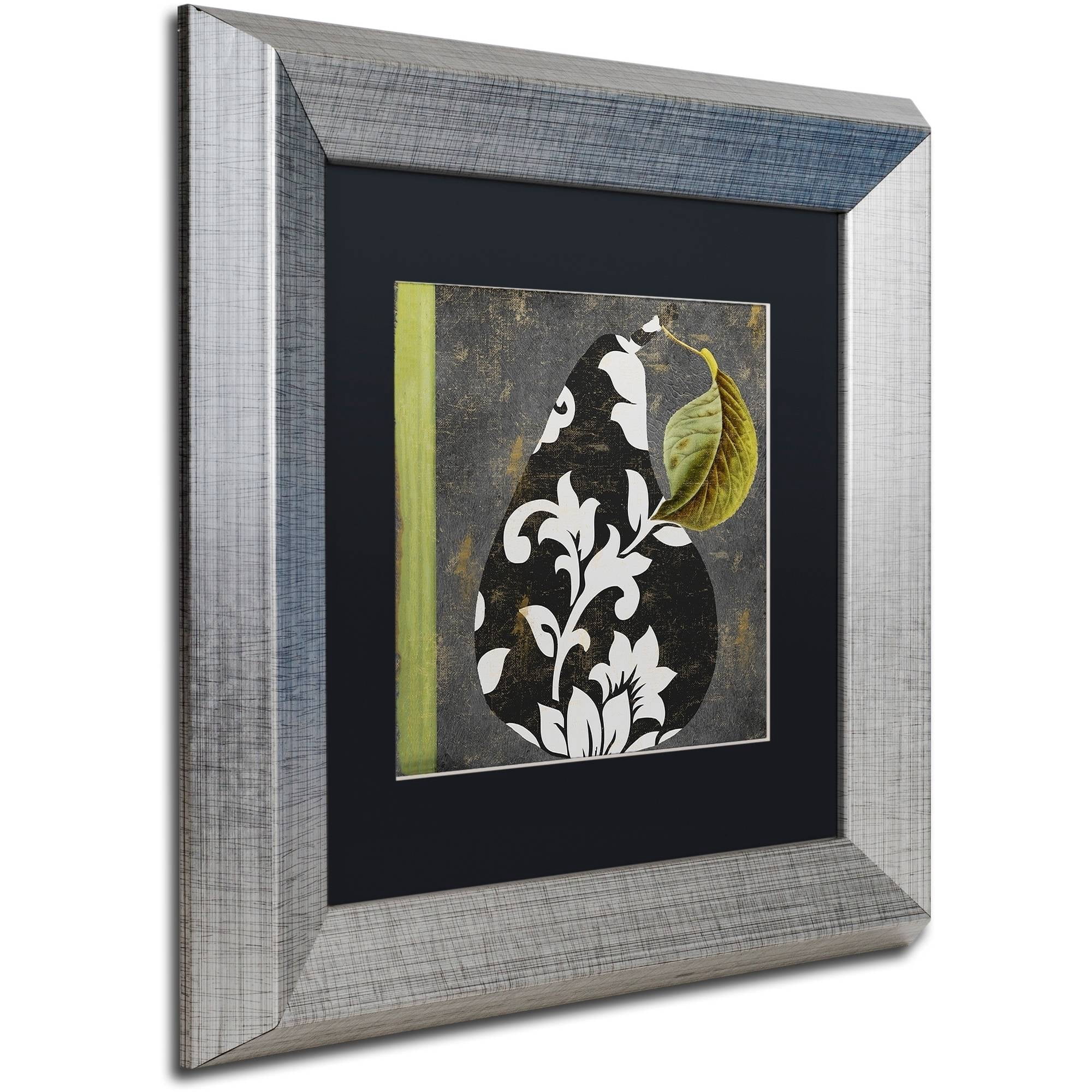 Trademark Fine Art "Decorative Pear II" Canvas Art by Color Bakery Black Matte, Silver Frame