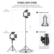 Neewer 2-Pack Bi-Color 660 LED Video Light Kit, 3200-5600K CRI96+, Dimmable, with Barndoor & 75 Stands, for Studio