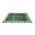 thumbnail image 2 of Ahgly Company Machine Washable Indoor Square Abstract Turquoise Blue Modern Area Rugs, 4' Square, 2 of 4