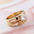 thumbnail image 3 of Round CZ Hollow Cross Band Women's 14kt Yellow Gold Filled Ring Sets Size 6-10, 3 of 3