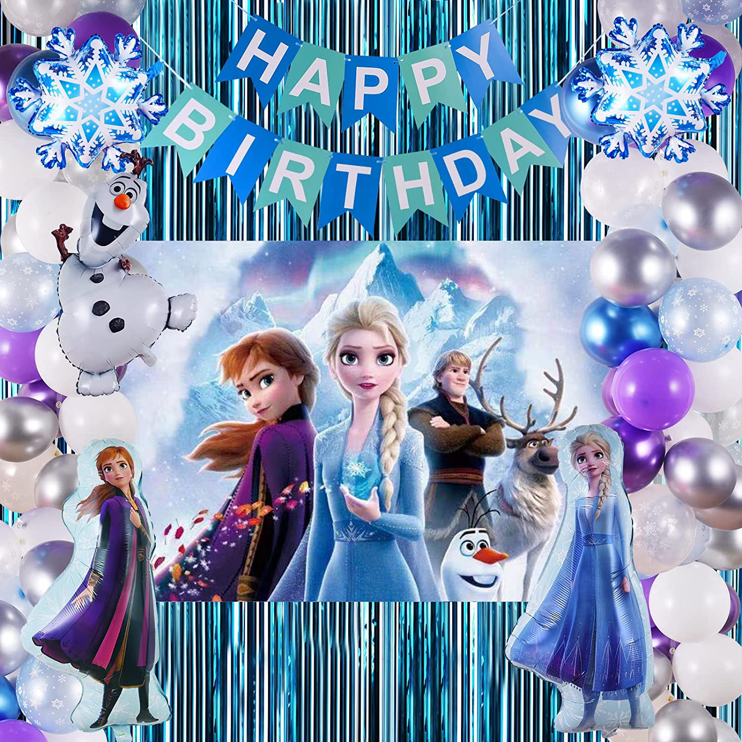 Olaf Party Disney Frozen Door Banner Elsa Anna 