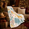 thumbnail image 3 of Safari Animals with Rainbows and Sunbursts, Modern Illustrative Style for Kids, Cozy Jungle Play Scene, Flannel Blanket for Playroom and Bedroom, Birthday Gift and Bright Home Decor, 3 of 9