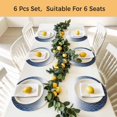 thumbnail image 5 of Modern Navy Blue Round 13 Inch Placemats Set of 6, Abstract Ombre Geometric Morocco HeatResistant Non Slip Place Mats for Dining Table, Wipeable Braided Kitchen Table Mats for Housewarming, 5 of 9