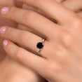 thumbnail image 4 of Gem Stone King 925 Silver and 10K Rose Gold Black Diamond Solitaire Engagement Ring for Women | 1.80 Cttw | Round 7MM | Gemstone April Birthstone | Size 6, 4 of 6