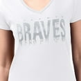 thumbnail image 3 of Women's G-III 4Her by Carl Banks  White Atlanta Braves Metallic Drop Lightweight V-Neck T-Shirt, 3 of 3