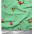 thumbnail image 1 of Soimoi Polyester Crepe Fabric Leaves & Carnation Floral Print Sewing Fabric Yard 52 Inch Wide, 1 of 1