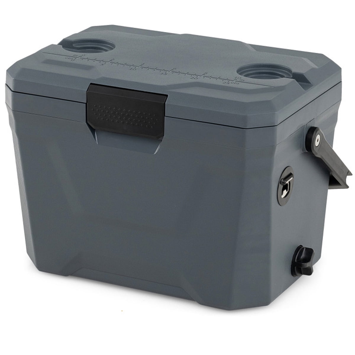 21Qt Portable Cooler Box with 3-Layer Insulation , Hard Shell Ice Chest with 2 Cup Holders,for Outdoor Camping Fishing (Gray)
