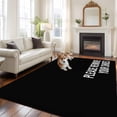 thumbnail image 3 of Area Rug for Living Room, Black Non-Slip Indoor Large Carpet for Bedroom/Dining Room, Funny Letters Please Remove Your Shoes Washable Low-Profile Rectangle Floor Runner Rugs - 6 x 9 Ft, 3 of 7
