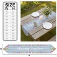 thumbnail image 3 of Easter Bunny Gnomes Table Runner Linen Burlap Table Runner 90 Inches Long Spring Easter Eggs Floral Blue Wood Dresser Scarves for Kitchen Island Coffee Dining Party Wedding Holiday Decor 13"x90", 3 of 8