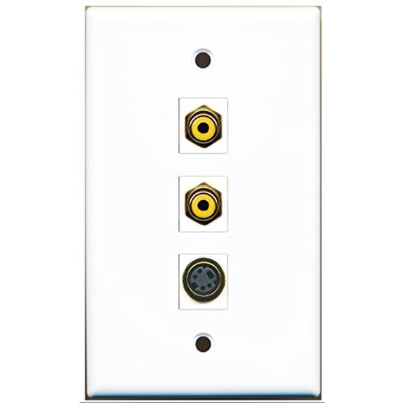 RiteAV - 2 Port RCA Yellow and 1 Port S-Video Wall Plate