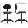 thumbnail image 3 of HOMCOM Chaise de Bureau Sans Accoudoirs avec Hauteur Réglable, Roues Pivotantes, Noir, 3 of 10