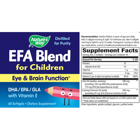 Nature's Way EFA Blend for Children with Vitamin E Softgels, 60 Ct
