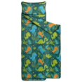 thumbnail image 2 of Green Cartoon Dinosaurs Jungle Pattern Teens Toddler Nap Mat with Pillow, Sleeping Mat Bag for Preschool Daycare 60"x20", 2 of 6