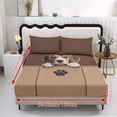 thumbnail image 5 of Xoenoiee Beagle Dog Paw Print 3 Piece Sheet Set Includes 1 Fitted Sheet and 2 Pillowcases, Soft and Breathable Microfiber Bed Sheets with Deep Pocket for Bedroom Decor, King Size, 5 of 7
