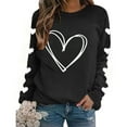 thumbnail image 4 of Vetsdori Crew Neck Sweatshirts for Women Pullover Casual Tops Valentine's Days , Love Heart Winter Womens Sweatshirts Valentine, 4 of 8