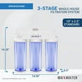 thumbnail image 2 of Max Water 3 Stage 10 inch Nitrate Reduction Filtration System, Whole House, Sediment + Anion + CTO, 2 of 5
