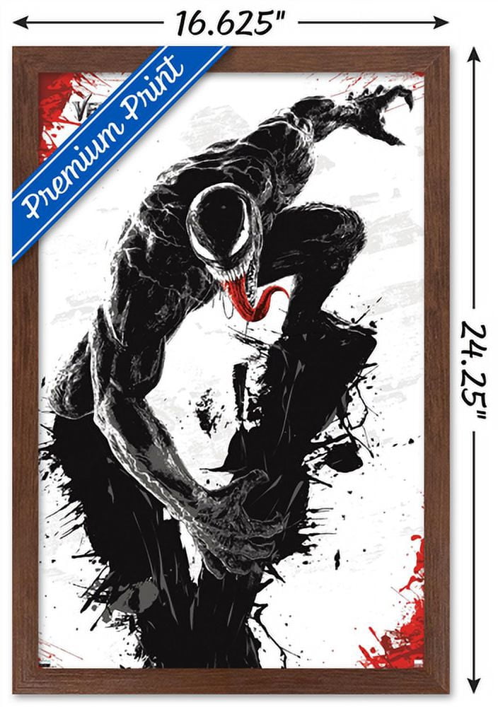 Marvel Venom: Let There be Carnage - V Wall Poster, 14.725" x 22.375", Framed