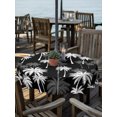 thumbnail image 2 of Outdoor Tablecloths with Umbrella Hole & Zipper, Tropical Palm Tree Round Tablecloth 54 Inch, Black White Plants Coastal Leaf Beach Waterproof Table Cloth, Patio/Pool/Picnic Table Covers, 2 of 8