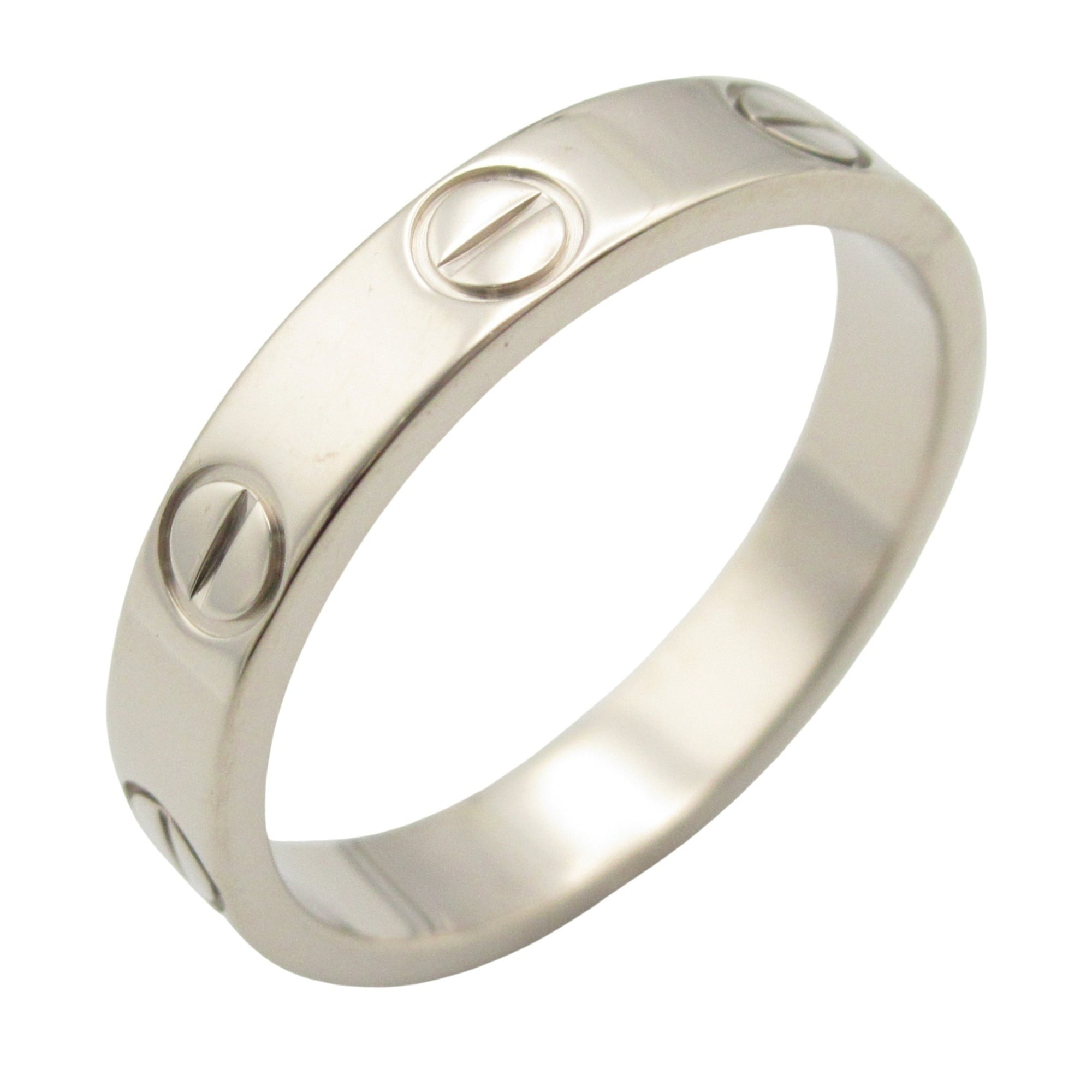 Pre-Owned Cartier Mini Love Ring, 18K White Gold (K18WG) for Men and Women, Silver (Good)