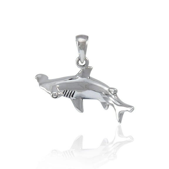 Hammerhead Shark 925 Sterling Silver Pendant 3D Ocean Sea Life Totem Jewelry