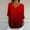 Red, variant on EchfiProm Fall Womens Tops V Neck Khaki Casual Short Sleeve V Neck Loose Gradient Blouse