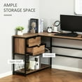 thumbnail image 5 of L-Shaped Industrial Style PC Desk Table with 2 Drawers and Open Bookcase, 5 of 11