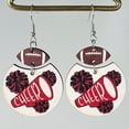thumbnail image 2 of Soccer Earrings Cheerleaders Multicolor Rugby Geometric Wooden Print Cheer Earrings Rugby Cheerleader Earrings Cheer Jacket Earrings Girls Earrings for Sensitive Ears Rhinestone Earrings Earring Set, 2 of 4