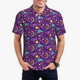 thumbnail image 3 of Rocae Retro 80s Style for Men's Short Sleeve Polo Shirt, Quick Drying Performance Moisture Wicking Sports Men's Golf Shirt XX-Large, 3 of 9
